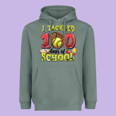 I Tackled Days Of School Softball Heavyweight Hoodie Designed By Lillyallendesigns