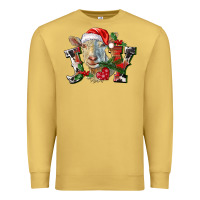 Antique Gold Joy Christmas Goat Premium Sweatshirt - LillyAllenDesigns