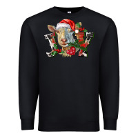 Black Joy Christmas Goat Premium Sweatshirt - LillyAllenDesigns