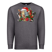 Charcoal Heather Joy Christmas Goat Premium Sweatshirt - LillyAllenDesigns