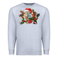 Heather Grey Joy Christmas Goat Premium Sweatshirt - LillyAllenDesigns