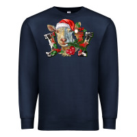 Navy Joy Christmas Goat Premium Sweatshirt - LillyAllenDesigns