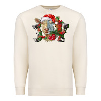 Sandshell Joy Christmas Goat Premium Sweatshirt - LillyAllenDesigns