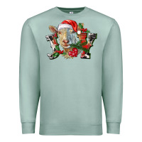 Seafoam Joy Christmas Goat Premium Sweatshirt - LillyAllenDesigns