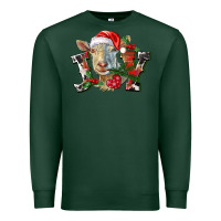 Sports Green Joy Christmas Goat Premium Sweatshirt - LillyAllenDesigns