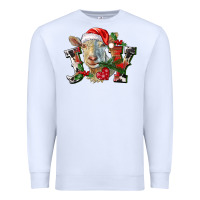White Joy Christmas Goat Premium Sweatshirt - LillyAllenDesigns