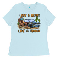 Baby Blue i got a heart like a truck Ladies Tee - MaliasSmallBusiness