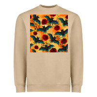 Mushroom halloween bat and roses seamless pattern Heavyweight Sweatshirt - BundleAndBundleShop