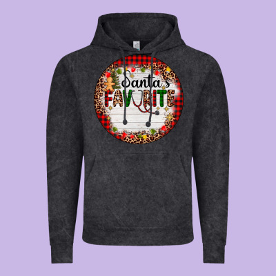 Custom Name Santas Favorite Nurse Vintage Hoodie Designed By Adodesignshop