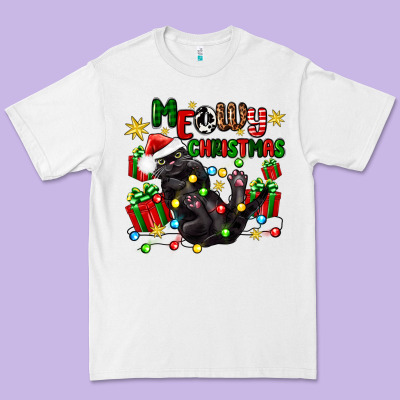 Meowy Christmas Premium Tee Designed By Zillion Design Studio