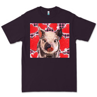 Plum valentine's day glitter hearts pig Premium Tee - BarkalooDesign