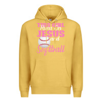Antique Gold This Girl Jesus And Softball Premium Hoodie - Bettercallsaul