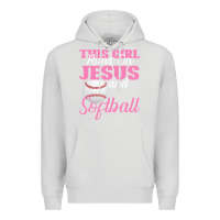 Dove Grey This Girl Jesus And Softball Premium Hoodie - Bettercallsaul