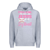 Heather Grey This Girl Jesus And Softball Premium Hoodie - Bettercallsaul