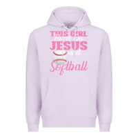 Lilac This Girl Jesus And Softball Premium Hoodie - Bettercallsaul