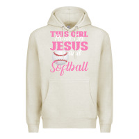 Oatmeal Heather This Girl Jesus And Softball Premium Hoodie - Bettercallsaul