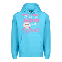 Ocean Blue This Girl Jesus And Softball Premium Hoodie - Bettercallsaul