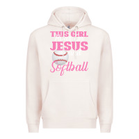 Pale Pink This Girl Jesus And Softball Premium Hoodie - Bettercallsaul