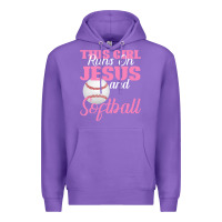 Purple This Girl Jesus And Softball Premium Hoodie - Bettercallsaul
