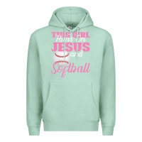 Seafoam This Girl Jesus And Softball Premium Hoodie - Bettercallsaul