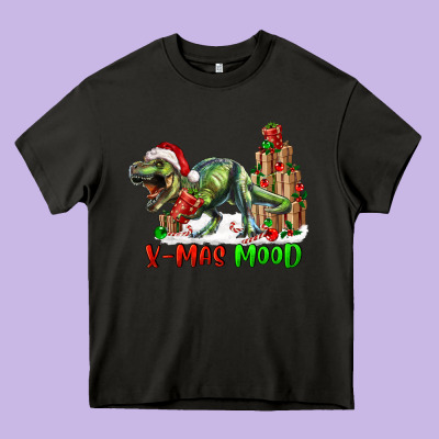Heavy Core Tee t rex x mas mood