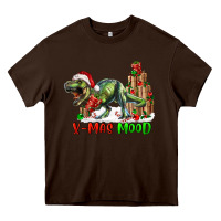 Chocolate Brown t rex x mas mood Heavy Core Tee - RanaPortraitStore