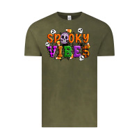 Vintage Olive Spooky vibes Vintage Tee - Artiststas