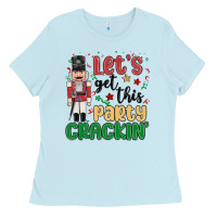 Baby Blue lets get this party crackin Ladies Tee - MaliasSmallBusiness