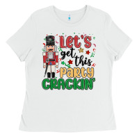 White lets get this party crackin Ladies Tee - MaliasSmallBusiness