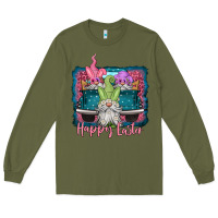 Army Green happy easter gnomes farm truck Long Sleeve Tee - Jasminsmagicworld