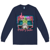 Navy happy easter gnomes farm truck Long Sleeve Tee - Jasminsmagicworld