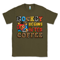 Army Green hockey begins after coffee ado Classic Tee - AdoDesignShop