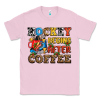 Bubblegum Pink hockey begins after coffee ado Classic Tee - AdoDesignShop