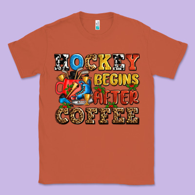 Hockey Begins After Coffee Ado Classic Tee Designed By Adodesignshop