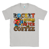 Moon Dust hockey begins after coffee ado Classic Tee - AdoDesignShop