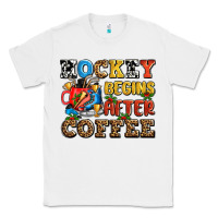 White hockey begins after coffee ado Classic Tee - AdoDesignShop