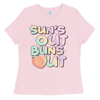 Bubblegum Pink sun's out buns out Ladies Tee - JahusDesignShop