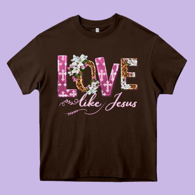 Love Like Jesus Heavy Core Tee Designed By Texasbilliewilder