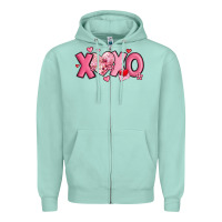 Seafoam xoxo disco heart valentine's day Zipper Hoodie - MaliasSmallBusiness