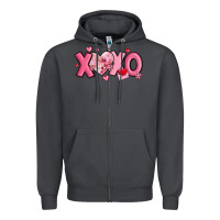 Smoke xoxo disco heart valentine's day Zipper Hoodie - MaliasSmallBusiness