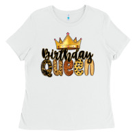 White birthday queen Ladies Tee - MaliasSmallBusiness