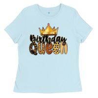 Baby Blue birthday queen Ladies Tee - MaliasSmallBusiness