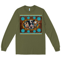 Army Green western baby cow turquoise gemstones  leopards Long Sleeve Tee - BarkalooDesign