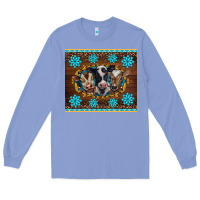 Colony Blue western baby cow turquoise gemstones  leopards Long Sleeve Tee - BarkalooDesign
