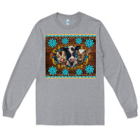 Heather Grey western baby cow turquoise gemstones  leopards Long Sleeve Tee - BarkalooDesign