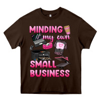 Chocolate Brown minding my own small business Heavy Core Tee - texasbilliewilder