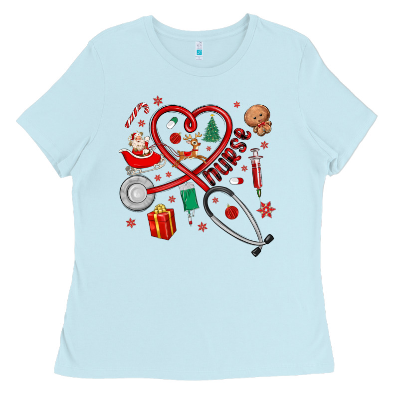 Christmas Nurse Ladies Tee by MaliasSmallBusiness | Teevron