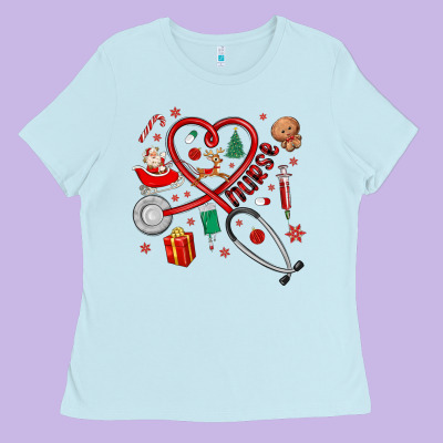 Ladies Tee christmas nurse