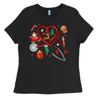 Black christmas nurse Ladies Tee - MaliasSmallBusiness
