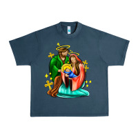 Midnight Navy oh holy night  with cross ado Urban Heavy Tee - AdoDesignShop